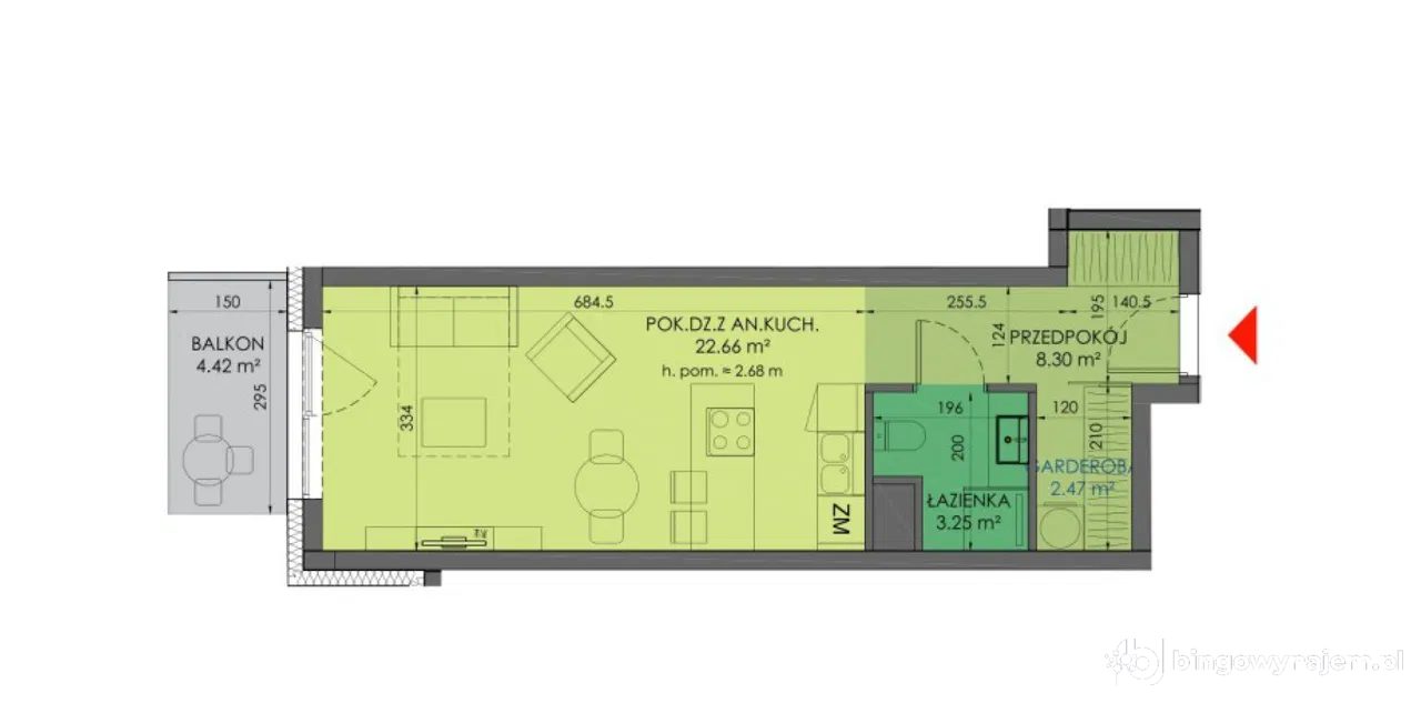 Stalova - na sprzedaż kawalerka w super układzie. Taniej niż u dewelopera